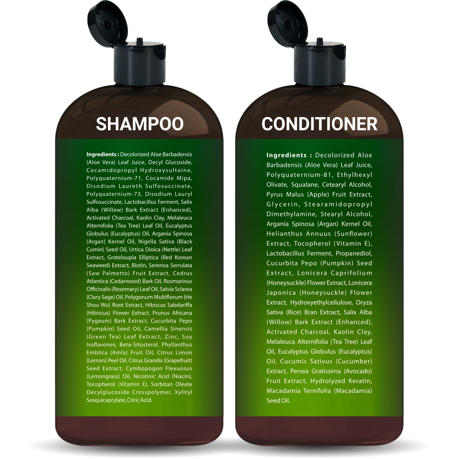 First Botany Tea Tree and Eucalyptus Shampoo and Conditioner Set | Clarifying Scalp Care with Activated Charcoal, Biotin and Keratin – Sulfate-Free, Made in USA – 16 oz x 2