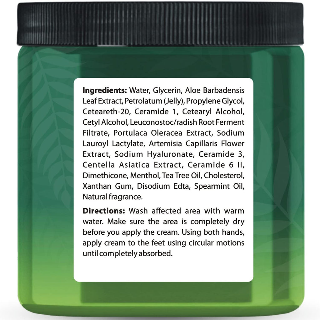 First Botany Athletes Foot Cream with Tea Tree Oil, Aloe & Spearmint – Hydrates & Softens Dry Feet (8 oz)