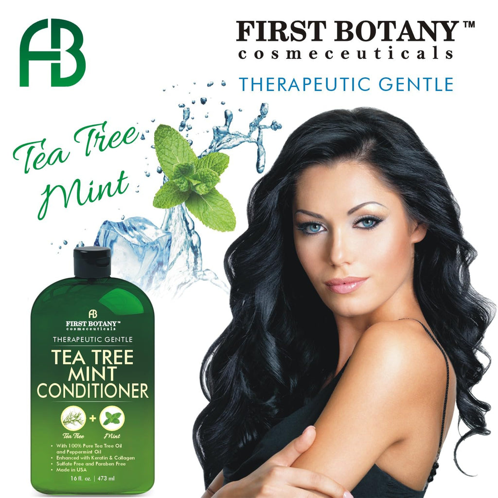 First Botany Tea Tree Oil Conditioner 16 oz – Sulfate Free & Paraben Free for Dandruff & Dry Scalp