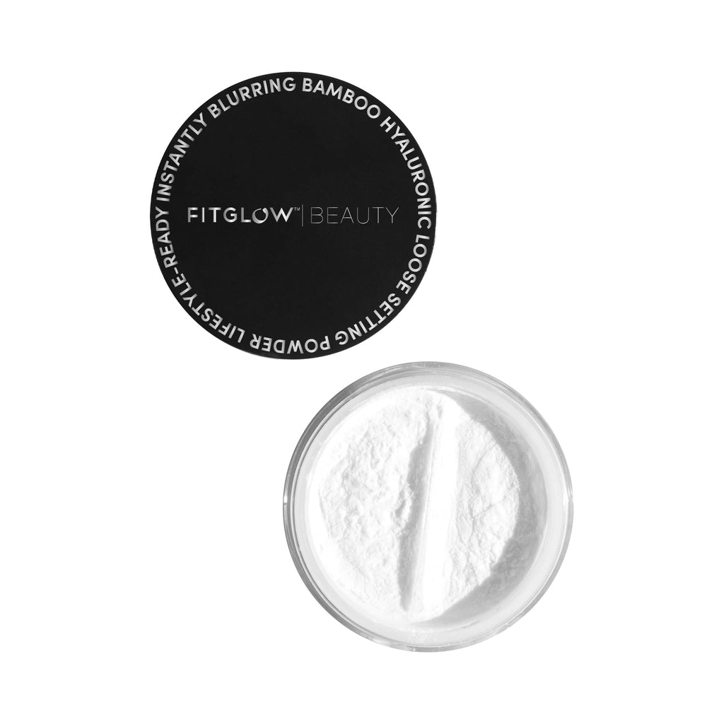 Fitglow Bamboo Hyaluronic Loose Setting Powder – Weightless, Vegan, Organic, Pore Blur | 0.32 oz