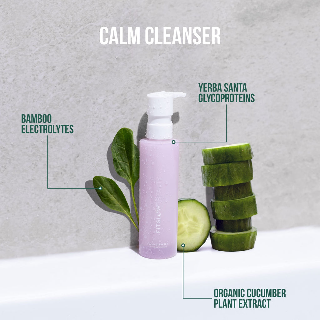 FITGLOW Calm Cleanser – Gentle Milky Face Wash for Sensitive Skin (120ml) with Ceramides & Cucumber