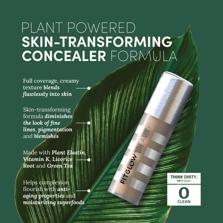 FITGLOW Conceal+ Full Coverage Concealer | Vegan Skincare with Vitamin K + Green Tea
