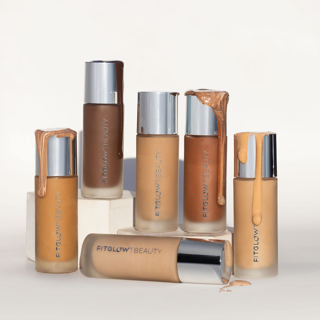 Fitglow Beauty Foundation+ | Vegan Skin-Treating Foundation with Peptides & Plant Collagen | Buildable Coverage | F6.7-30ml