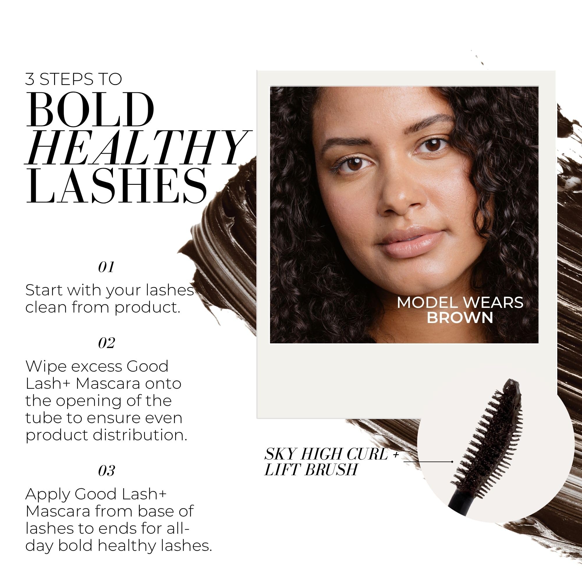 Fitglow Beauty Vegan Good Lash+ Mascara Trio | Volumizing, Lengthening & Conditioning Lash Set | Black, Brown, Navy