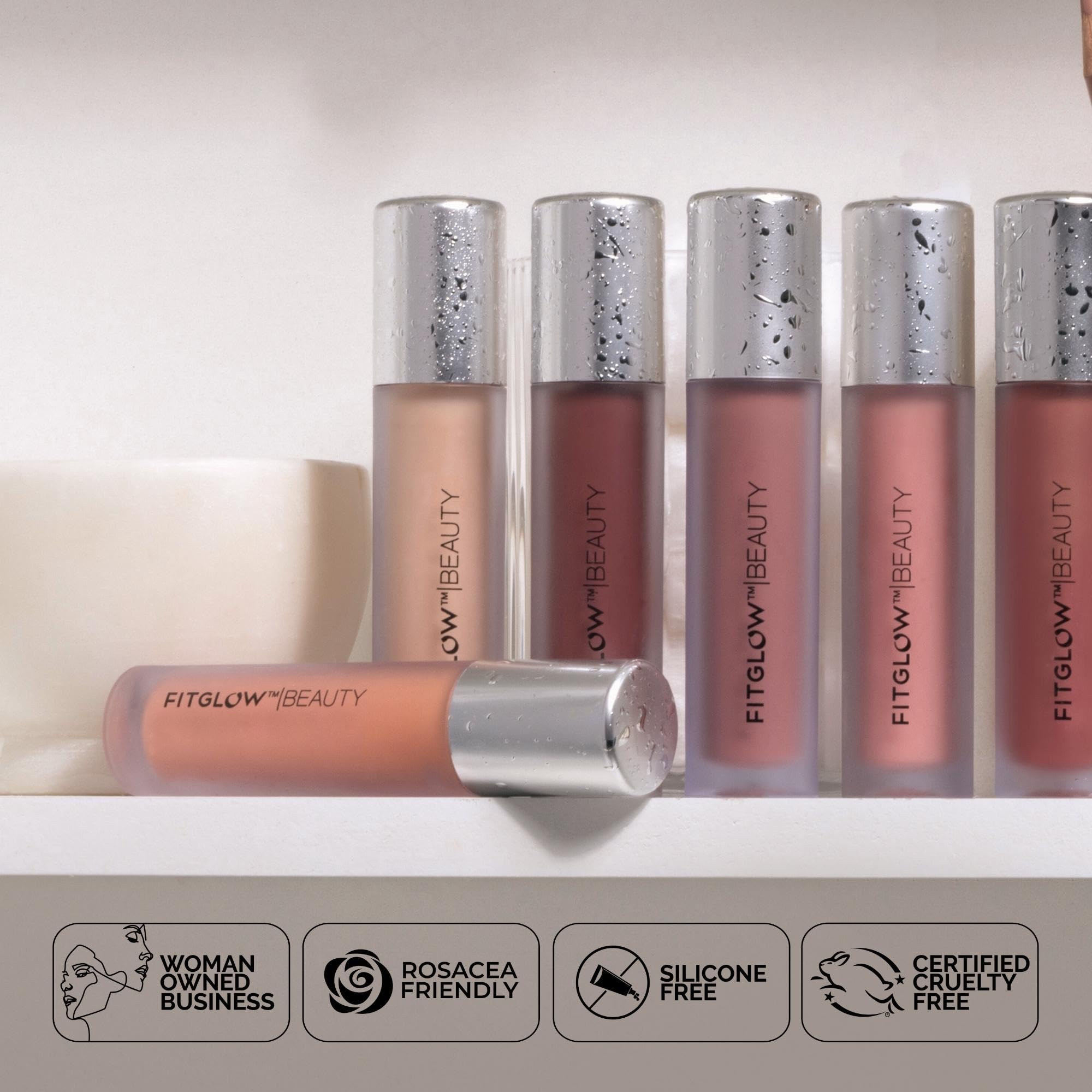 FITGLOW Beauty Lip Colour Serum – Hydrating Lip Gloss with Collagen & Pomegranate Sterols | Buildable Color