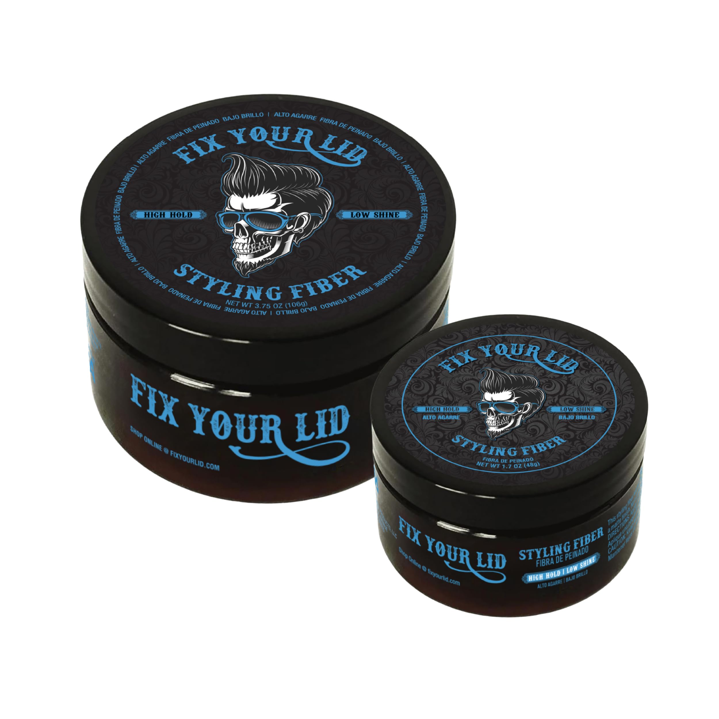 Fix Your Lid Hair Styling Fiber – High Hold, Matte Finish for Short Hair – 3.75 oz + 1.7 oz Bundle