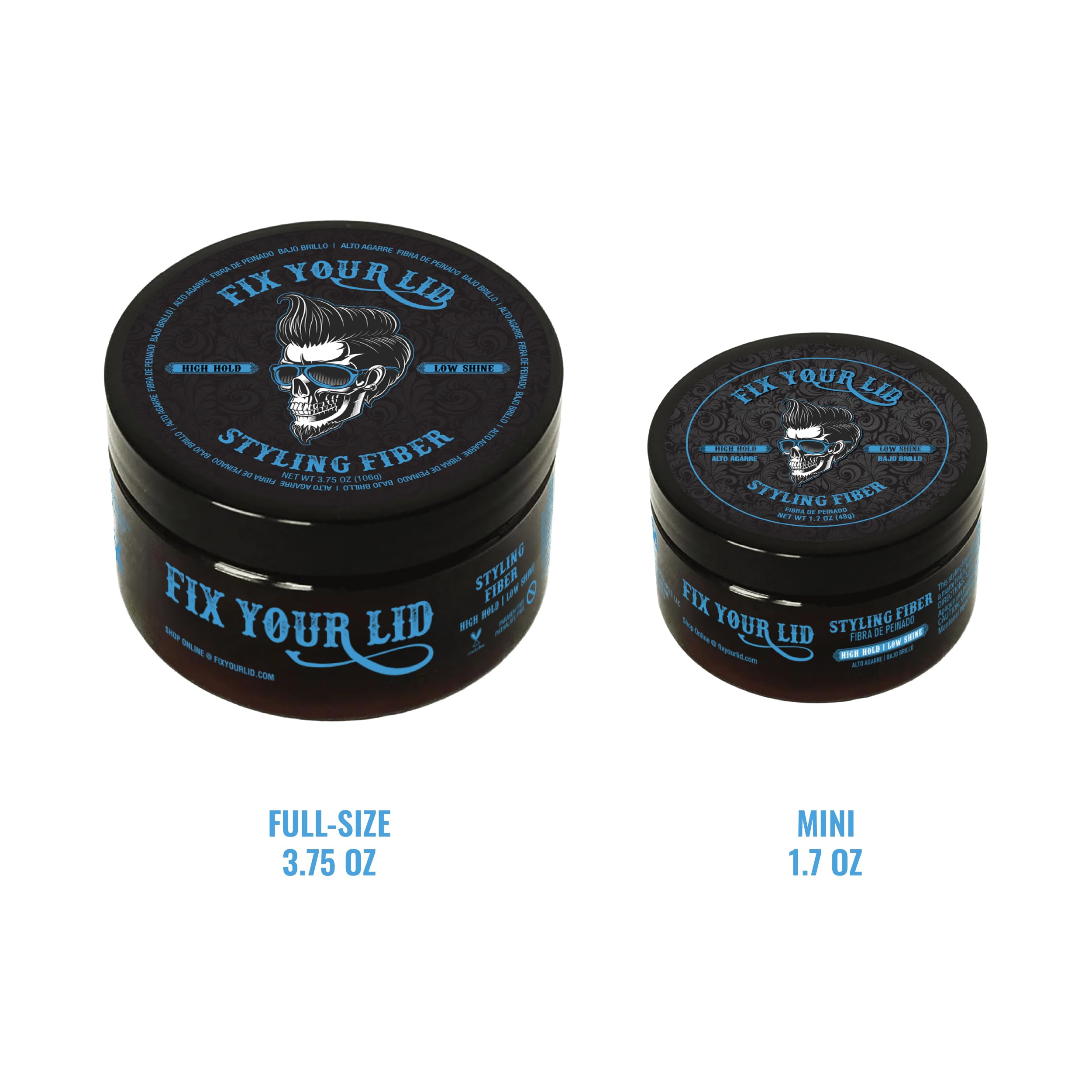 Fix Your Lid Hair Styling Fiber – High Hold, Matte Finish for Short Hair – 3.75 oz + 1.7 oz Bundle