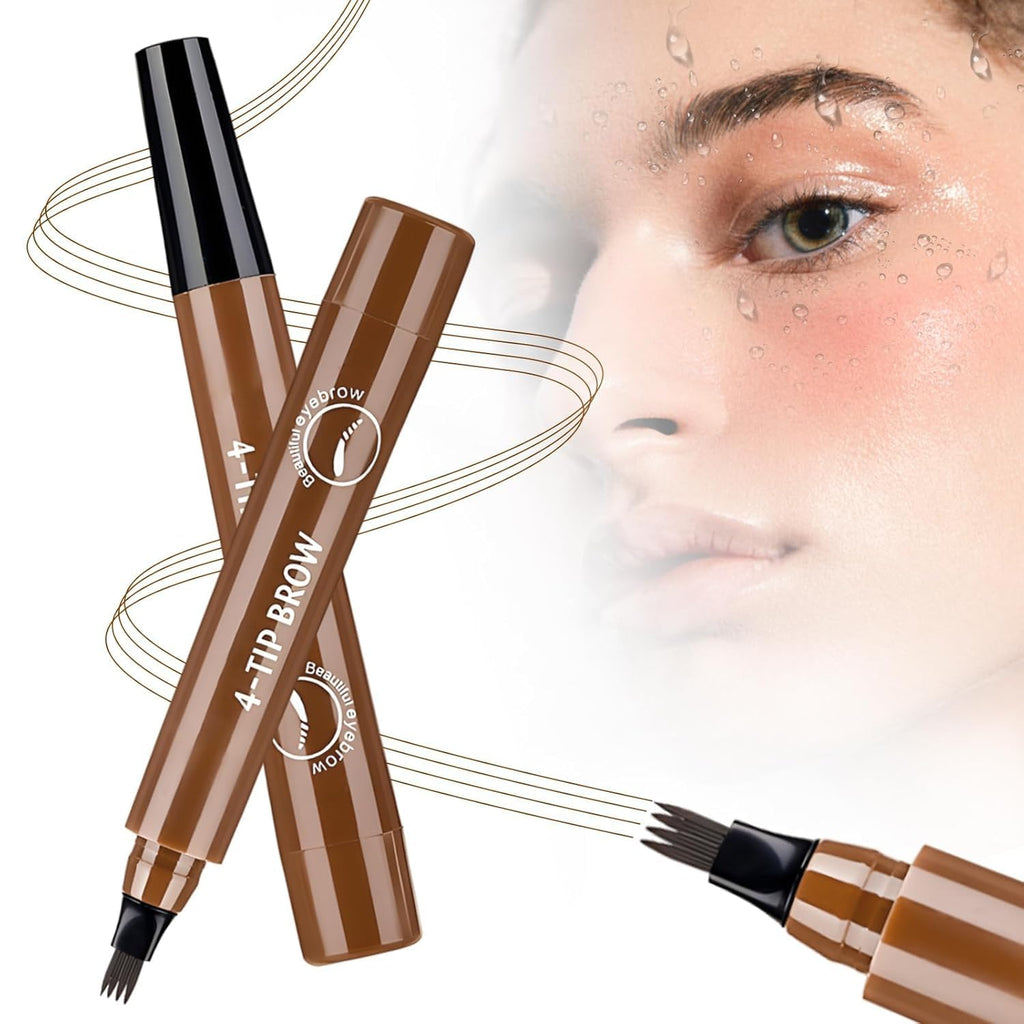 FIZYSKOE 3D Microblading Eyebrow Pencil – Waterproof Fine Tip, Natural Hair-Like Strokes (Dark Brown, 2pc)