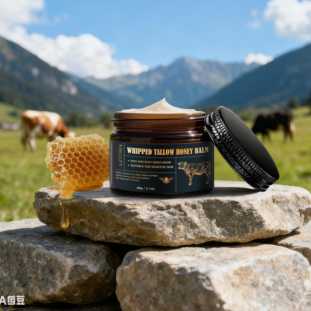 FJALLUFT Beef Tallow and Honey Balm – Whipped Grass-Fed Moisturizer for Face & Body