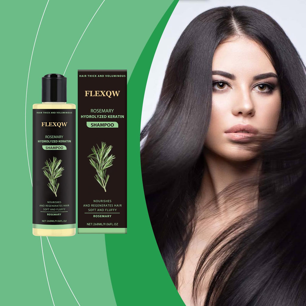 FLEXQW Rosemary Hair Growth Shampoo - 265ml | Natural Thickening & Strengthening Formula with Hydrolyzed Keratin