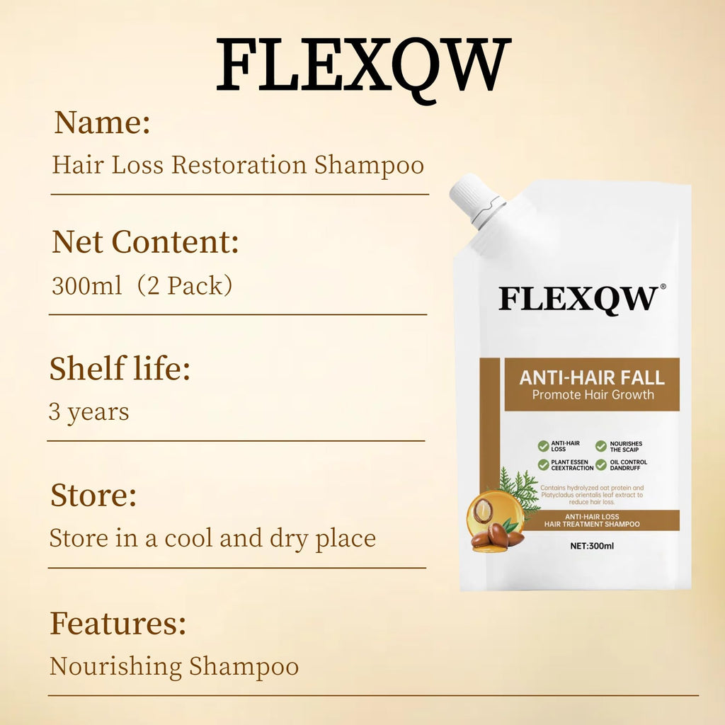 FLEXQW 2 PCS Anti Hair Loss Shampoo for Women – Hair Growth & Thickening (300ml)