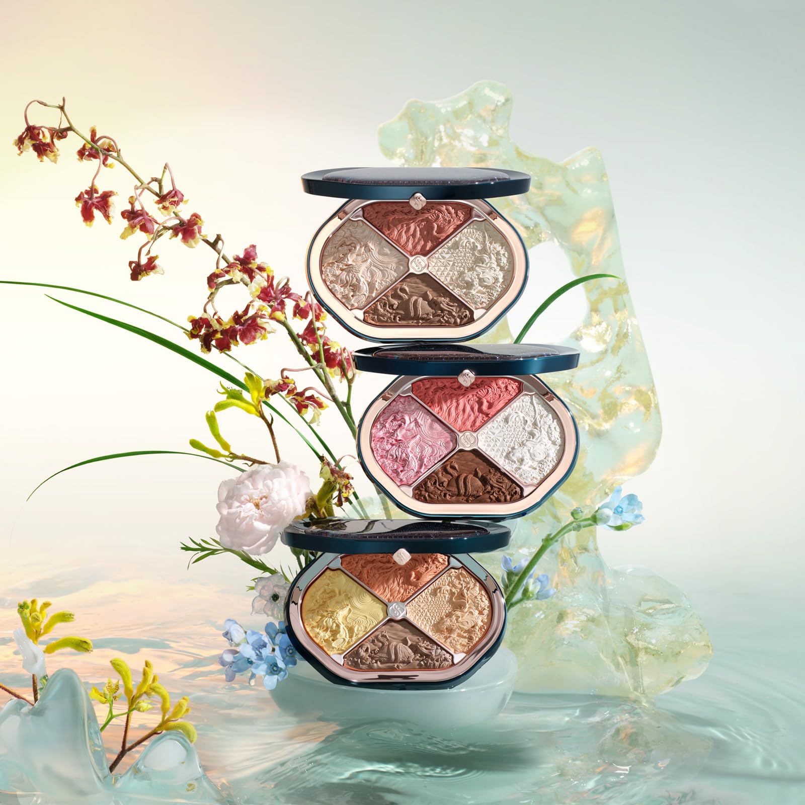 FLORASIS Constellation Floral Engraving Contour Makeup Palette – 03 Gilded Horizon