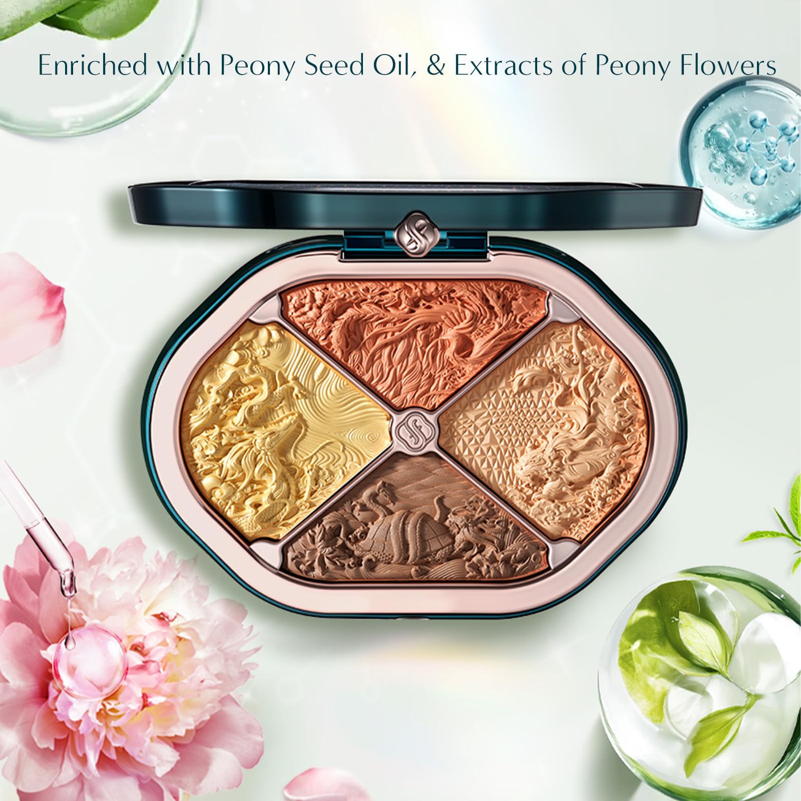 FLORASIS Constellation Floral Engraving Contour Makeup Palette – 03 Gilded Horizon