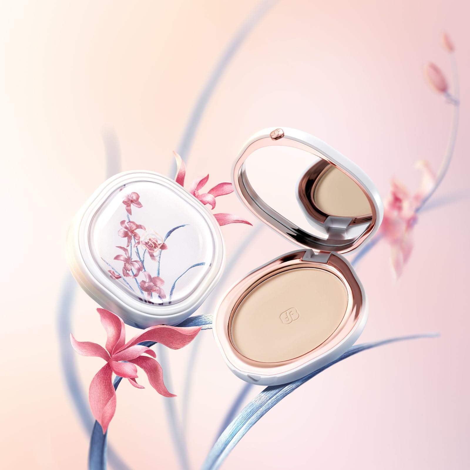 FLORASIS Yurong Airbrushed Tinted Pressed Powder Ode to Embroidery Z20 Cream | Lightweight Buildable Coverage