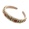 Florate Simulated Pearl Bead Vintage Crystal Headbands for Women