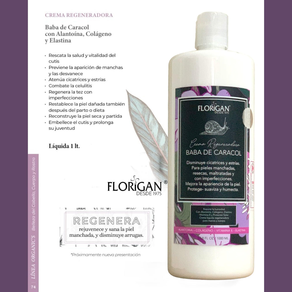 Florigan Face & Body Dynamic Lotion Baba de Caracol 1L – Hydration & Light Sun Protection