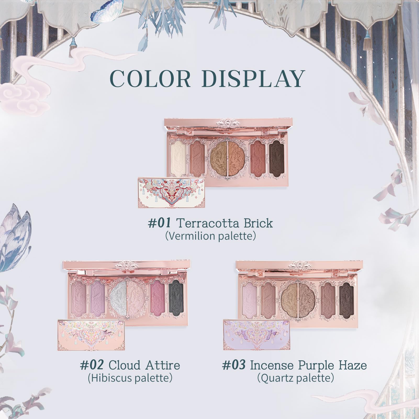 Flower Knows Butterfly Cloud Collar Palette — 6-Color Matte & Shimmer Face Palette