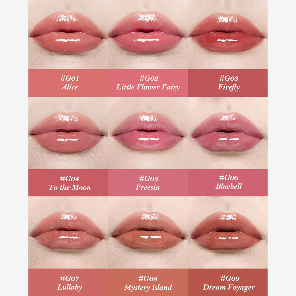 Flower Knows Midsummer Fairytales Coating Lip Lacquer – Glowy Hydrating Lip Gloss & Lip Oil Set