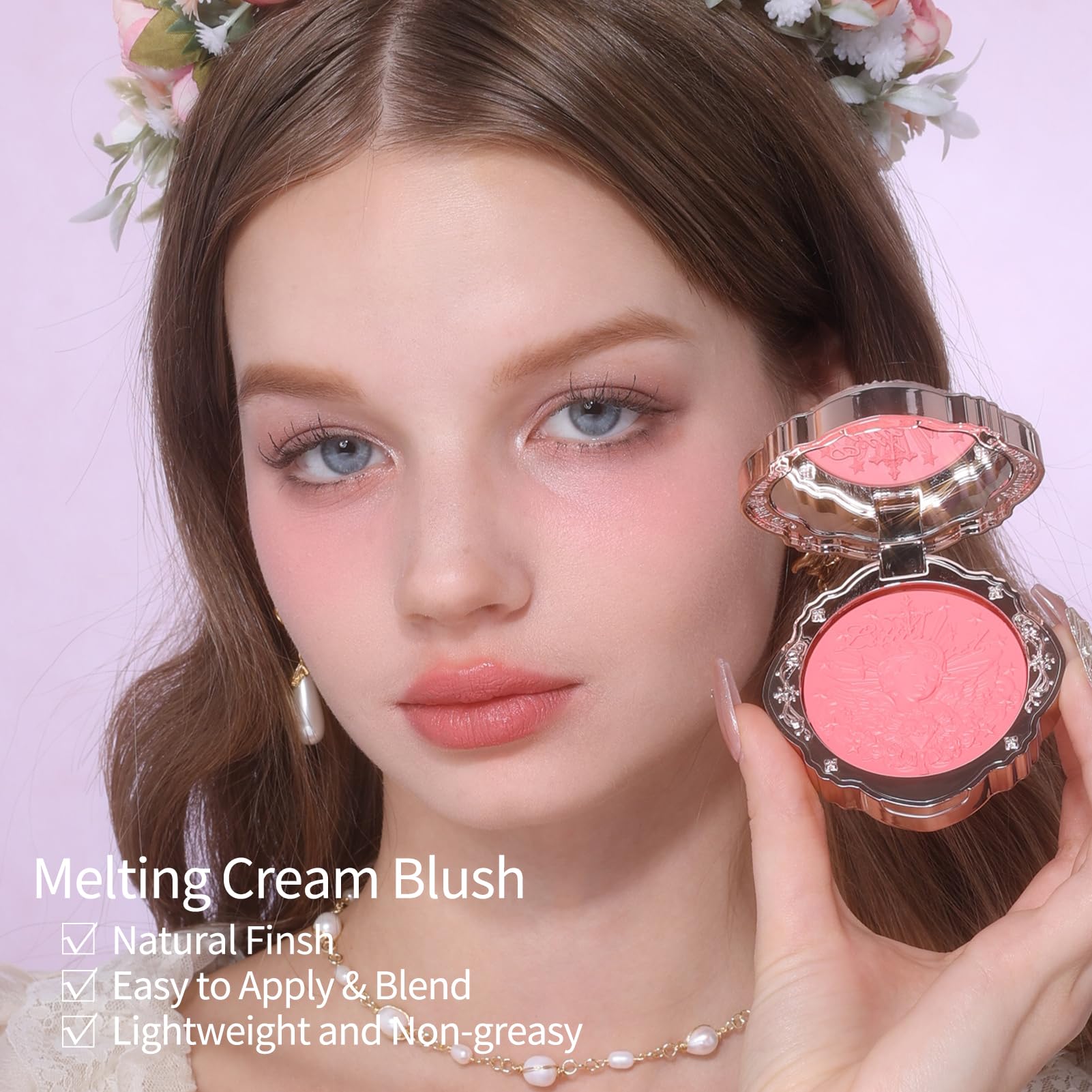 Flower Knows Little Angel Cream Blush – Warm Pink Hydrating Cheek Color, Buildable & Blendable