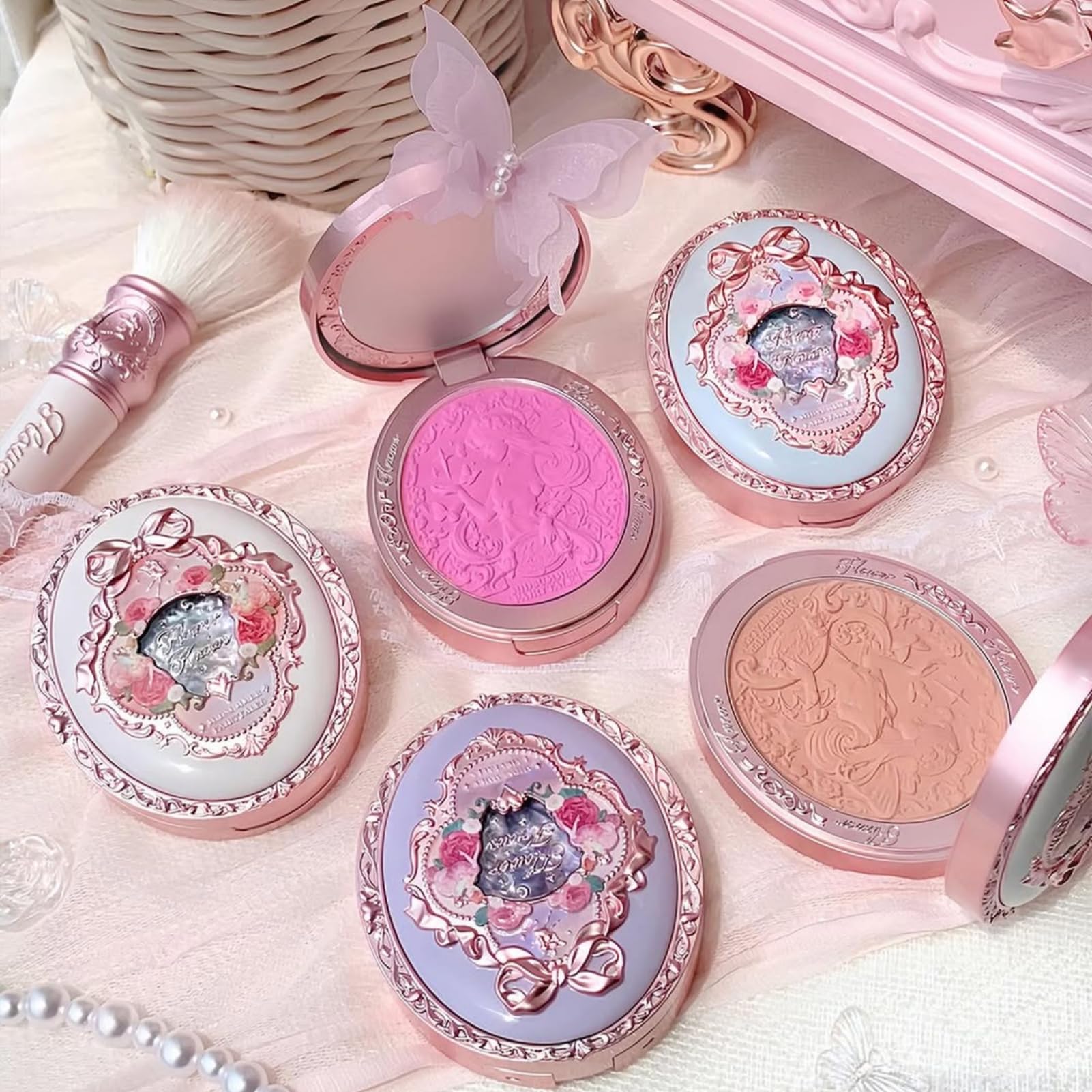 Flower Knows Midsummer Fairytales Velvet Embossed Blush – 02 Dreaming Butterfly