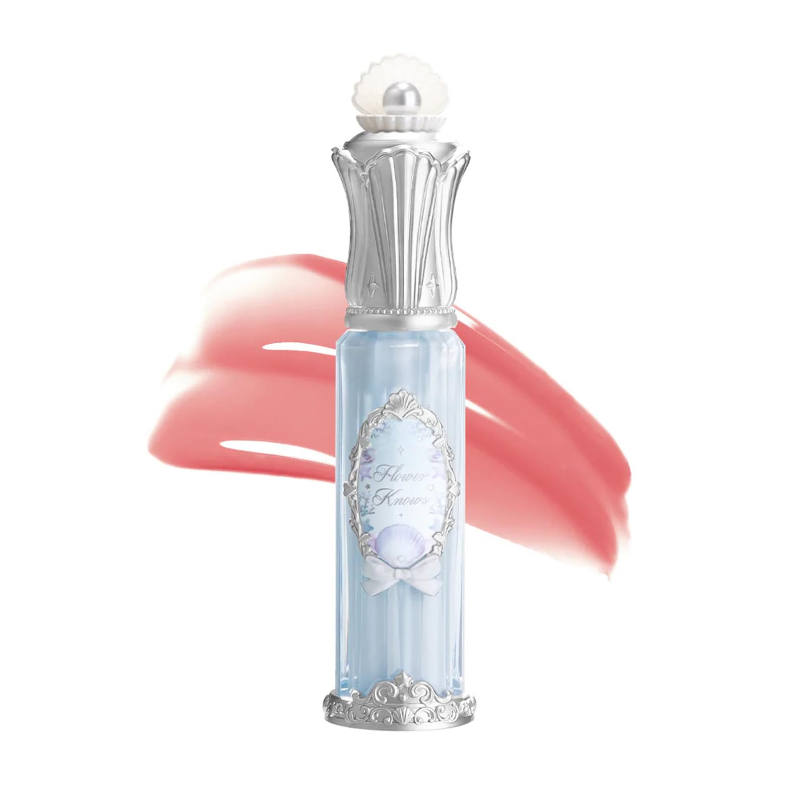 Flower Knows Shell's Jewel Nourishing Lip Glaze – Hydrating Strawberry Pink Lip Gloss with Hyaluronic, Non-Sticky 0.16 fl oz (P05 Shell Heart)