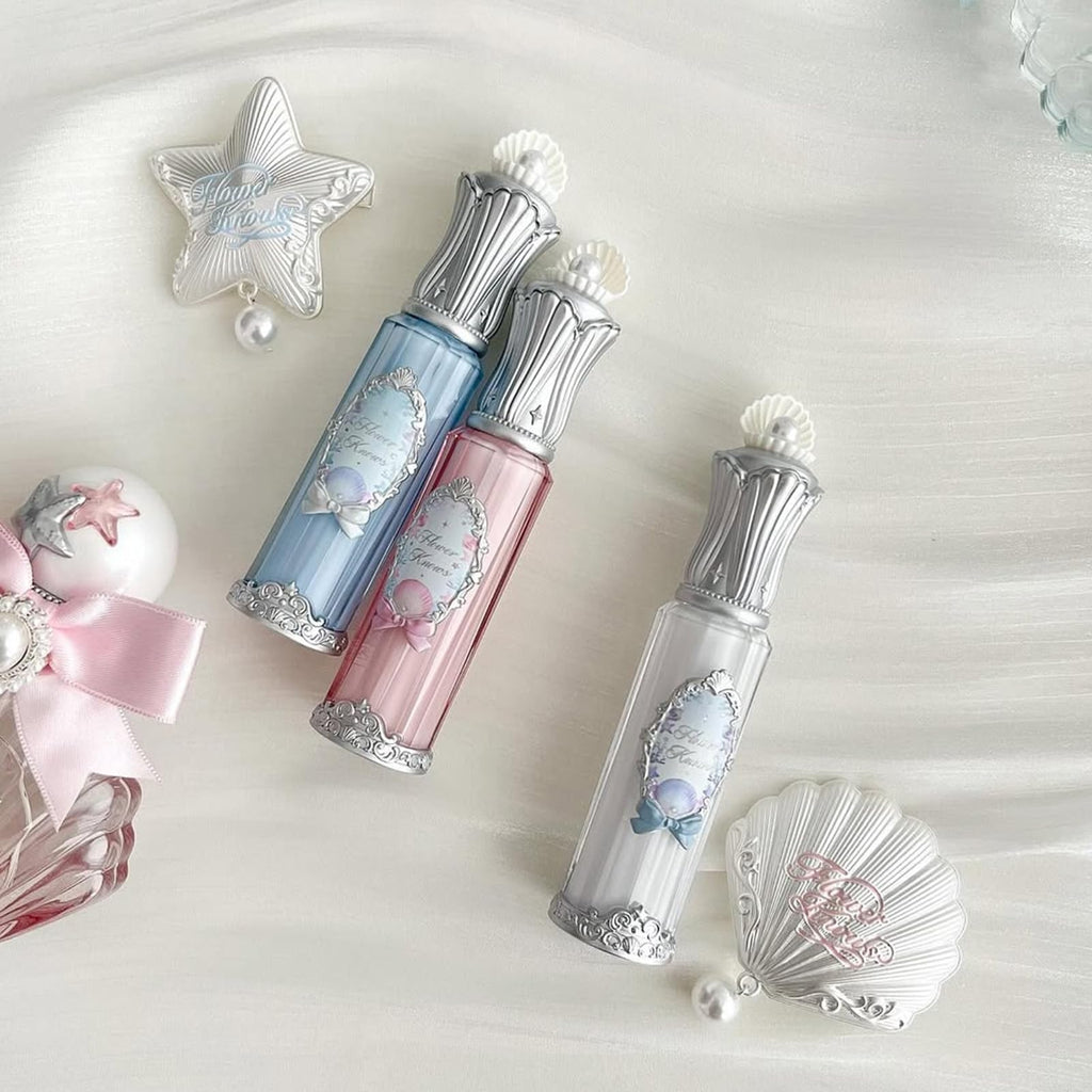 Flower Knows Shell's Jewel Nourishing Lip Glaze – Hydrating Watermelon Pink Gloss with Hyaluronic