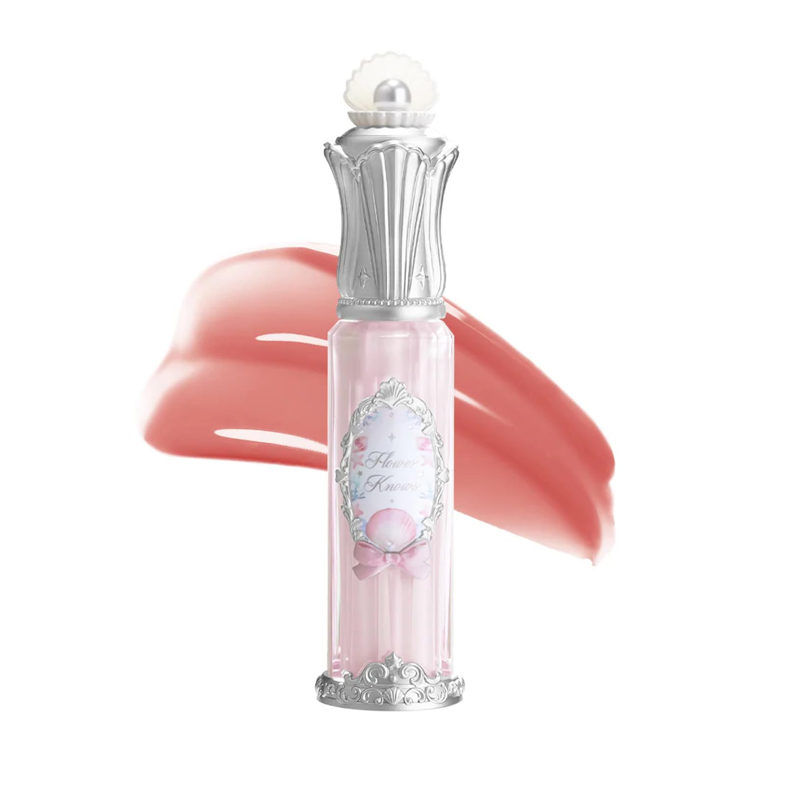 Flower Knows Shell's Jewel Nourishing Lip Glaze – Hydrating Watermelon Pink Gloss with Hyaluronic