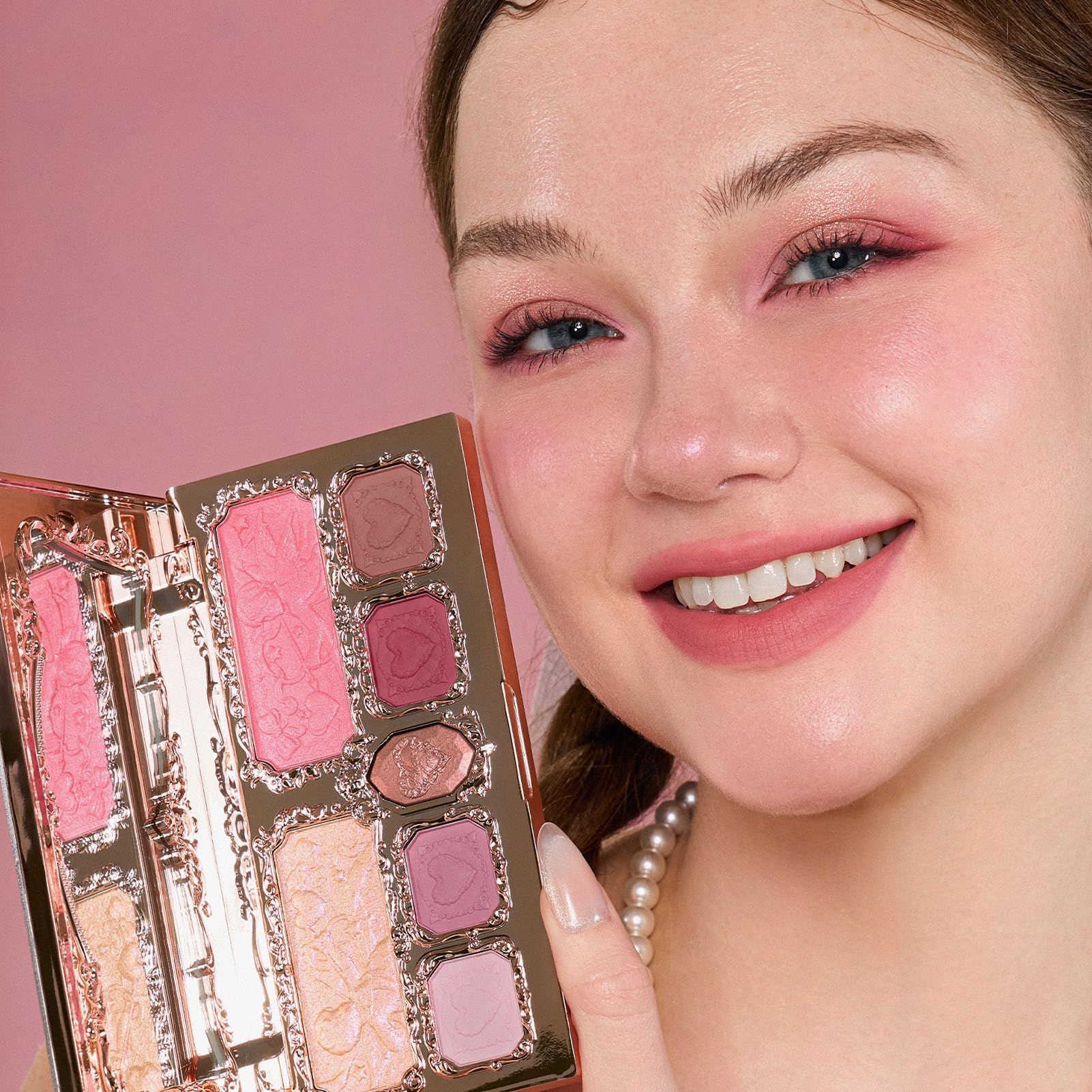 Flower Knows Strawberry Cupid Palette – Pink Matte & Shimmer 7-Shade Makeup Palette