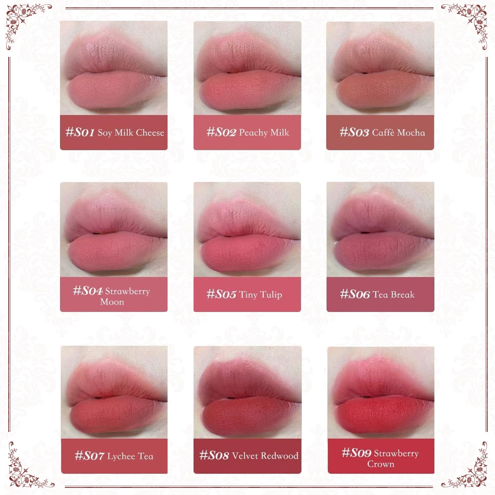 Flower Knows Strawberry Rococo Cloud Lip Cream | Long-Lasting Velvet Matte Lipstick, Hydrating Lip Stain, Transfer-Proof