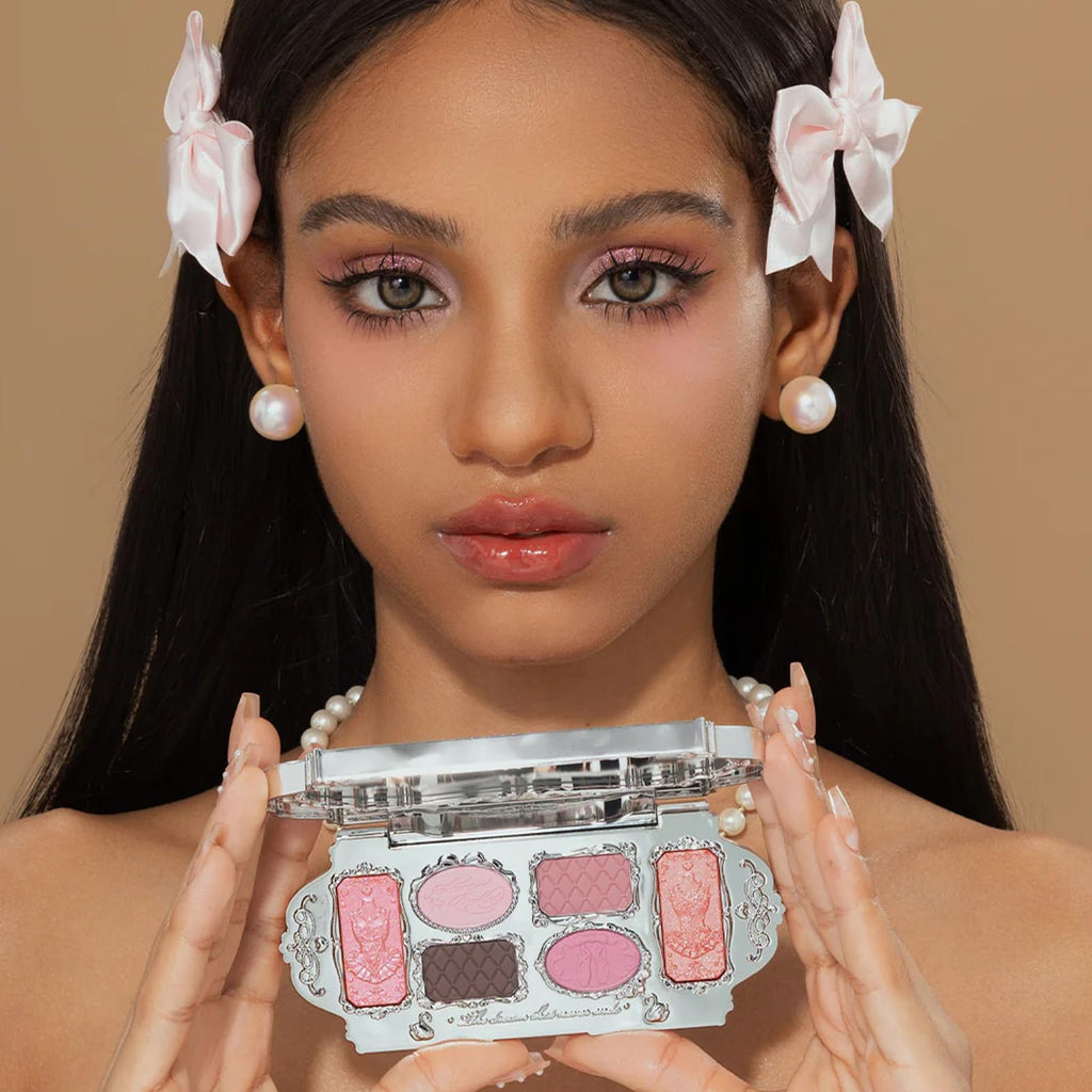 Flower Knows Swan Ballet Palette – 6-Color Soft Pink Face Makeup (0.23 oz)
