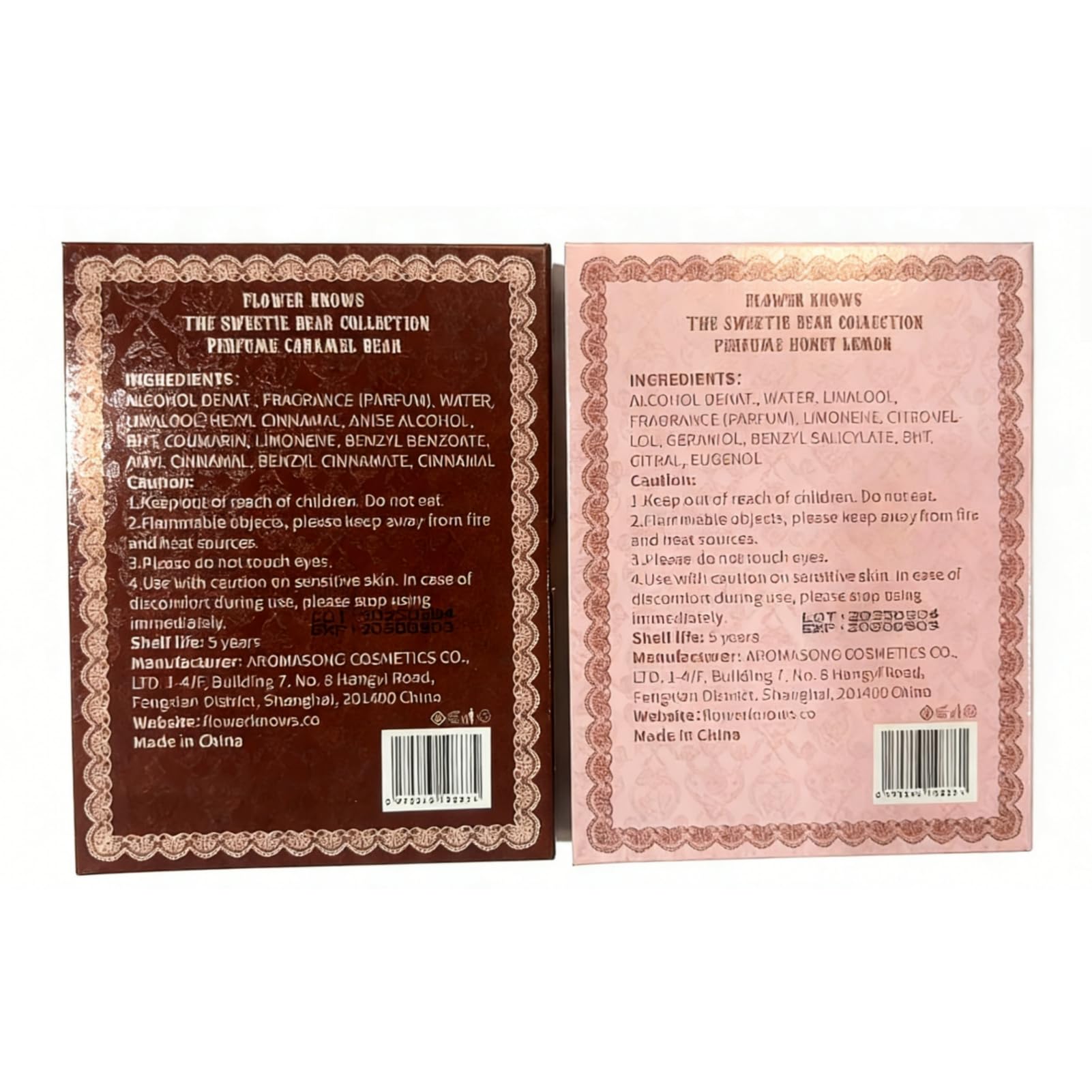 Flower Knows Sweetie Bear Perfume – Vegan EdP Duo (Honey Lemon & Caramel Bear) 0.08 fl oz