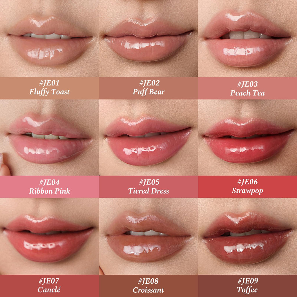 Flower Knows The Sweetie Bear Lip Jelly – Hydrating Tinted Gloss (0.18 oz, JE08 Croissant)