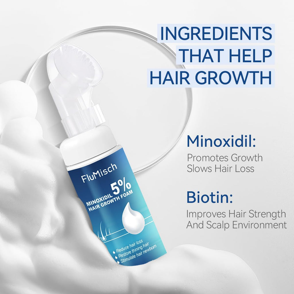 FluMisch 5% Minoxidil Foam for Men with Biotin – 3 Month Supply (3 Pcs)