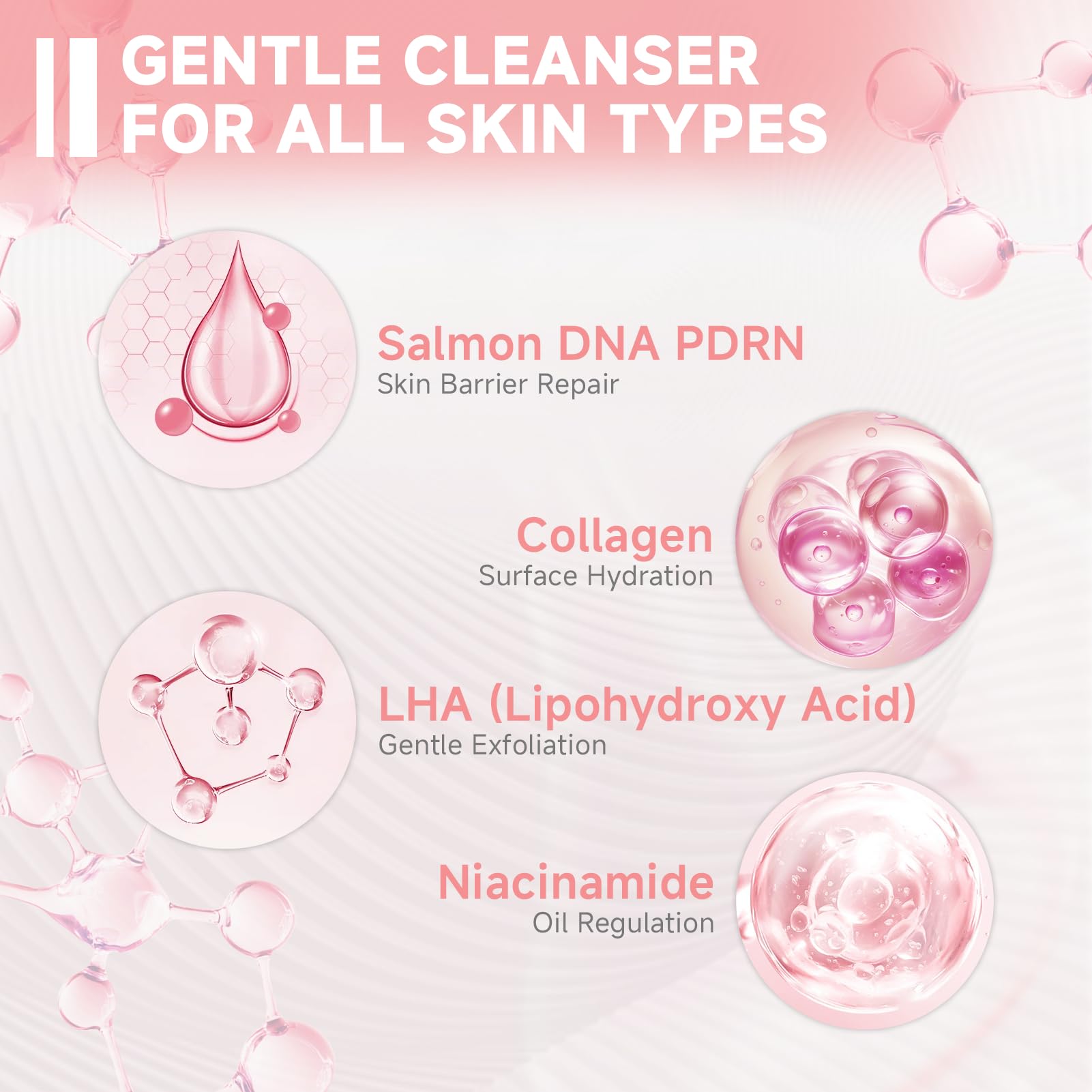FluMisch Salmon DNA PDRN Facial Cleanser – Low-pH Hydrating Foaming Cleanser with Silicone Massage Heads
