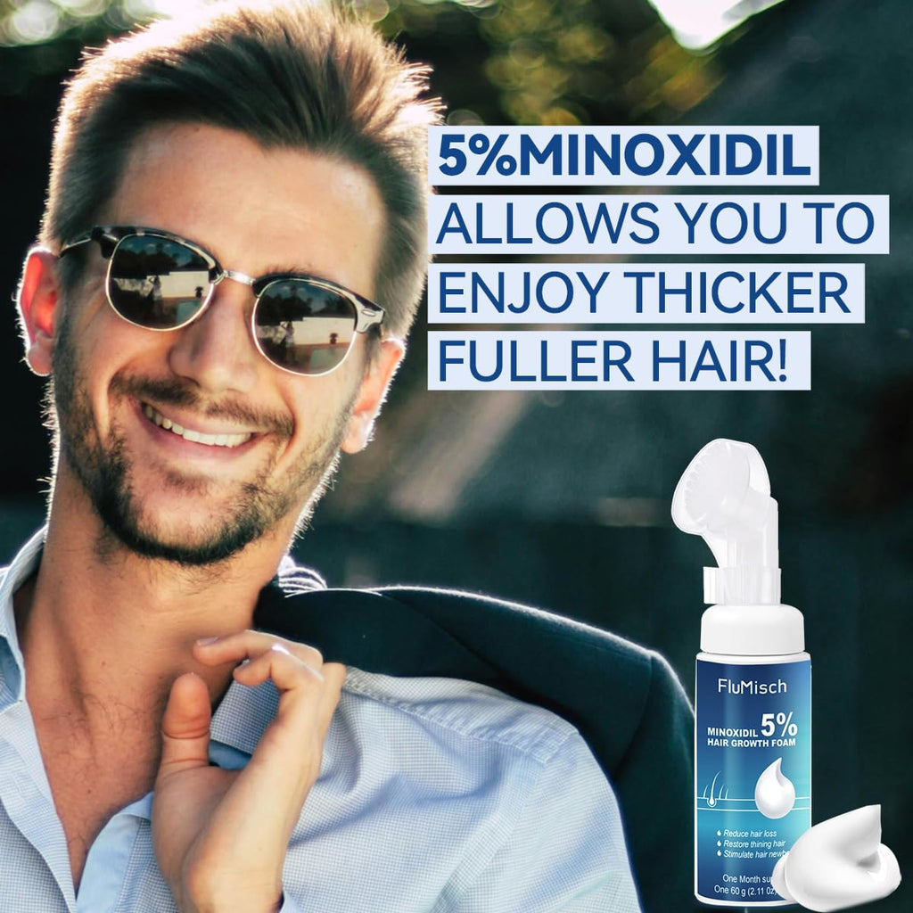 FluMisch 5% Minoxidil Foam for Men with Biotin – 3 Month Supply (3 Pcs)