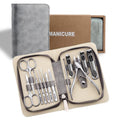FNCIXING 12-in-1 Manicure Kit with Nail Scissors & Cuticle Cutter – Grey
