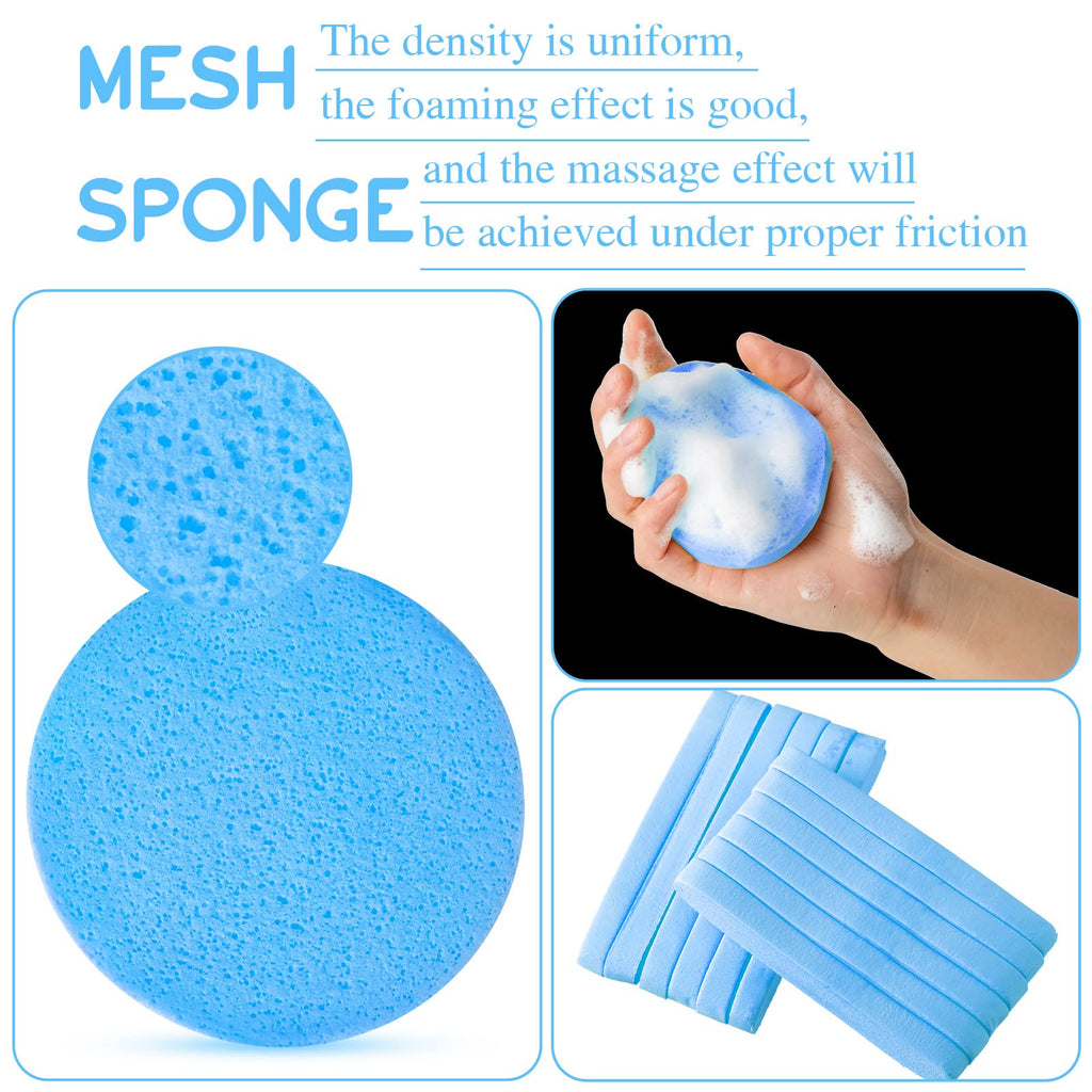 Foaincore 600-Piece Compressed Facial Sponge – Round Blue Sponges for Cleansing & Makeup Removal