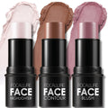 FOCALLURE 3 Pcs Cream Contour Sticks – Contour, Bronzer & Highlighter Kit | Lightweight, Long-Wear