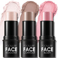 FOCALLURE 3 Pcs Cream Contour Sticks – Highlighter, Bronzer & Blush Kit | Lightweight, Non-Greasy, Long-Wear (Fair-Light)