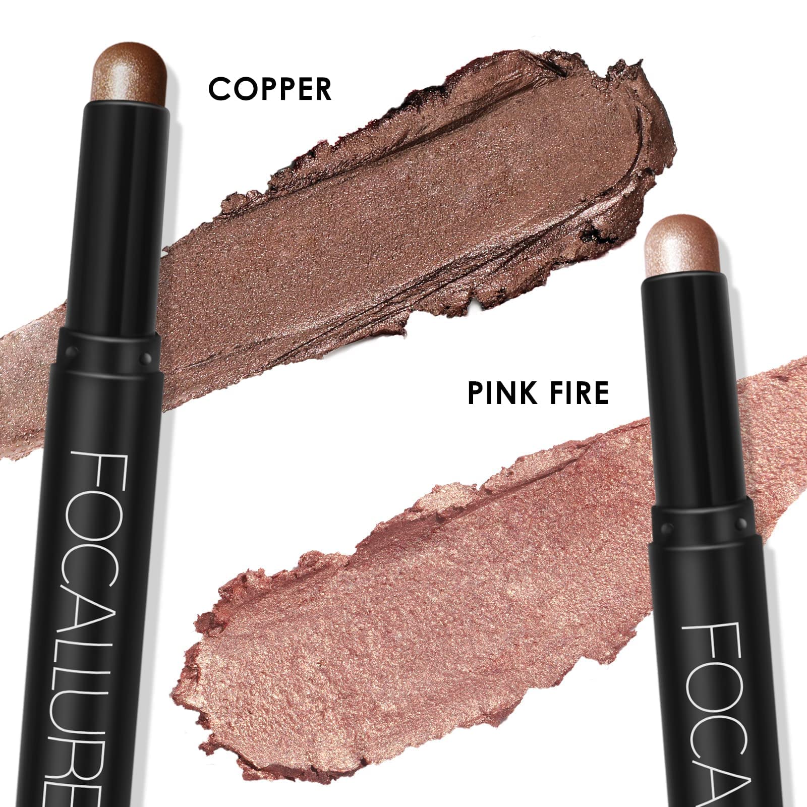 FOCALLURE 2-Pcs Cream Eyeshadow Stick Set – Long-Lasting, Waterproof, High-Pigment