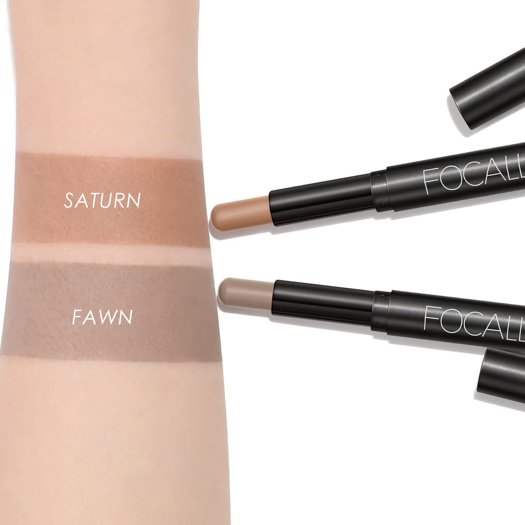 FOCALLURE 2 Pcs Cream Eyeshadow Sticks – Crease-Proof, Long-Lasting Waterproof Eye Shadow in Smoky Brown
