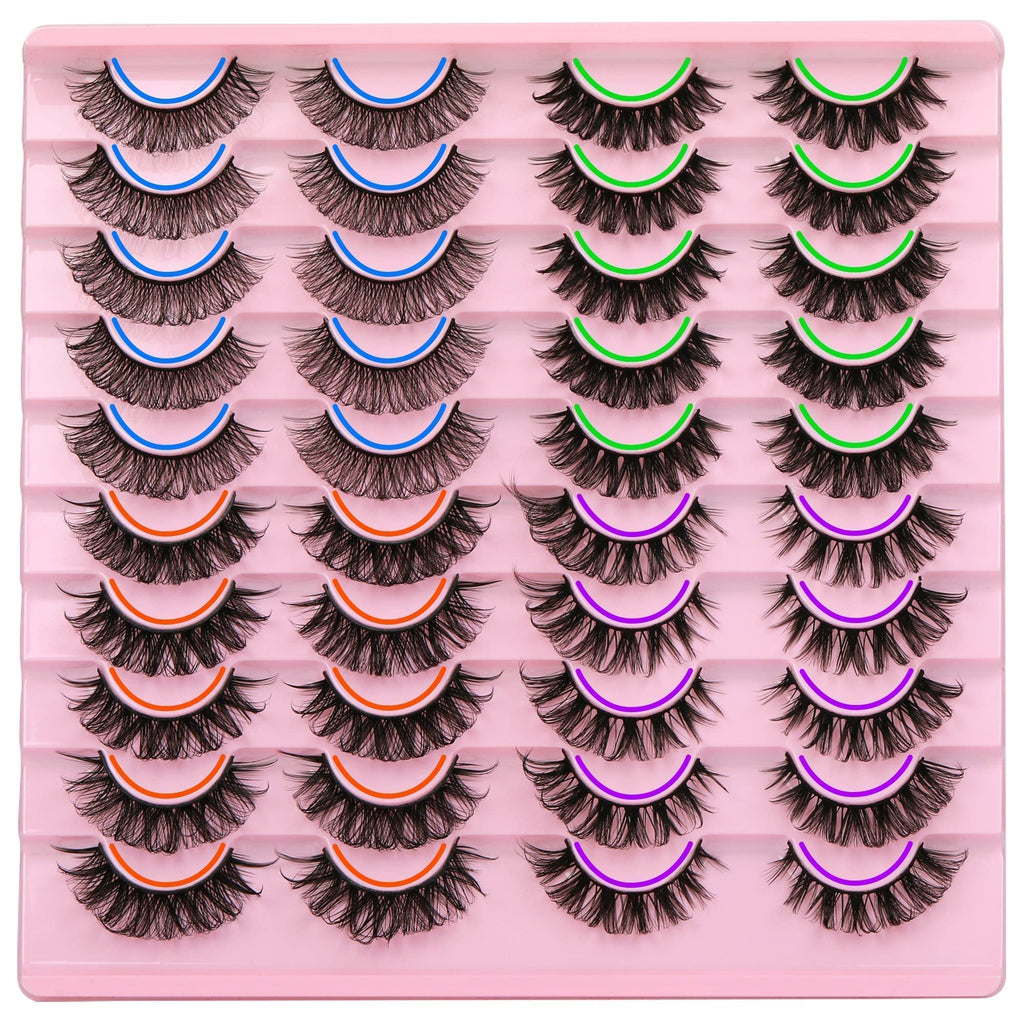 Focipeysa False Lashes Natural Look 14-17mm | 4 Styles Mixed Volume 20 Pairs