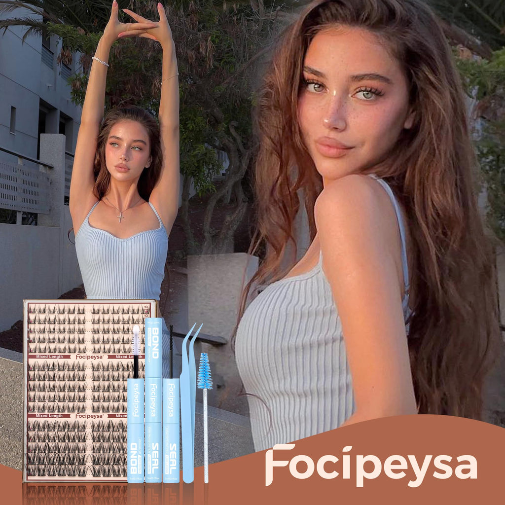 Focipeysa Fairy Lash Extension Kit – Bond & Seal, Wispy 10-16mm Clusters