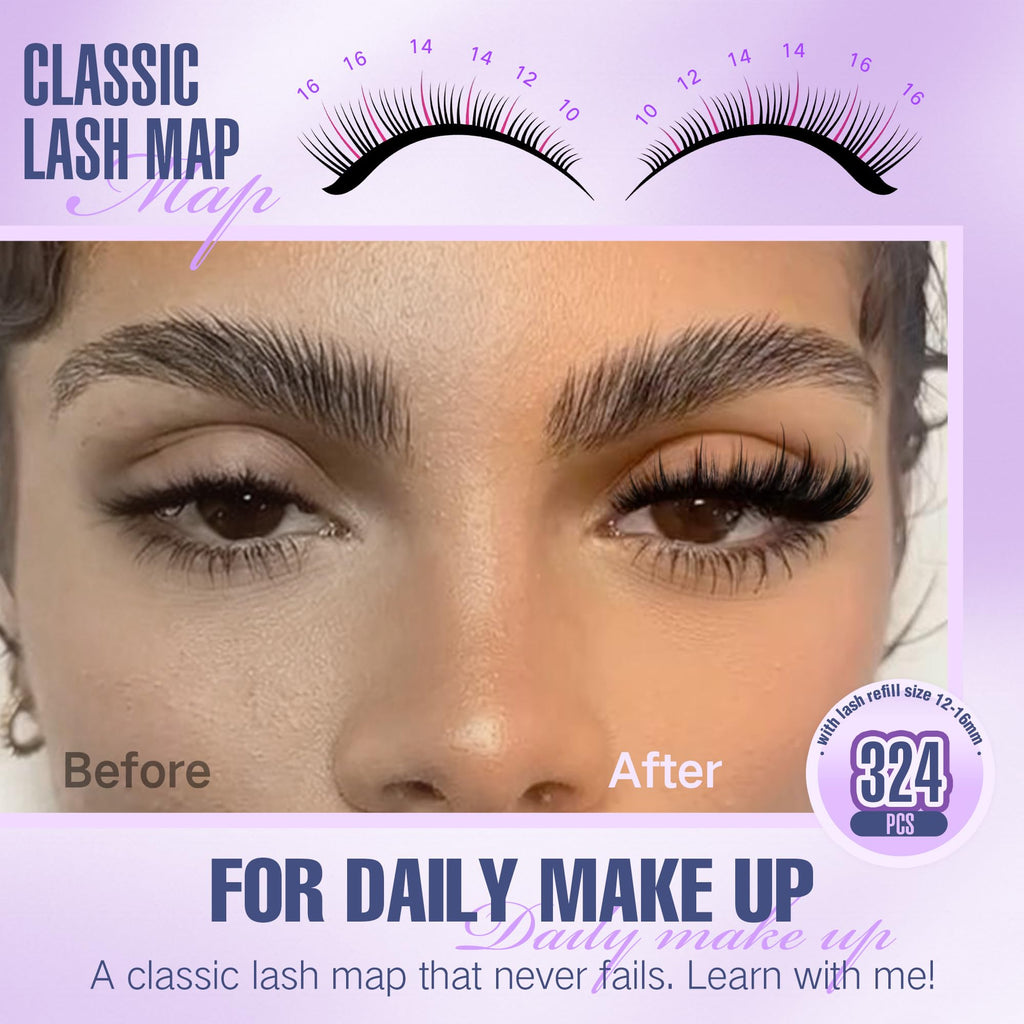Focipeysa Lash Clusters Fluffy Spike – DIY 324pcs 200D Volume Lashes 10-18mm