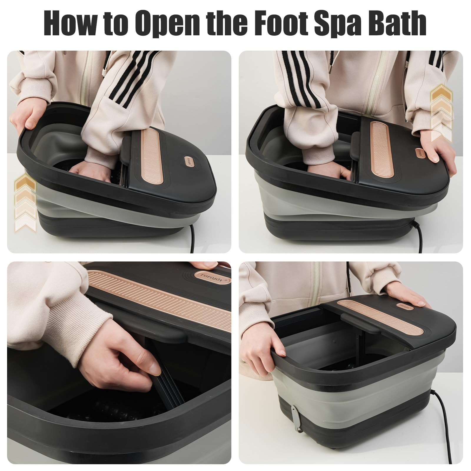 FOFOJÔY Collapsible Foot Spa Bath with Massager, Heat, Bubble Jets & Remote
