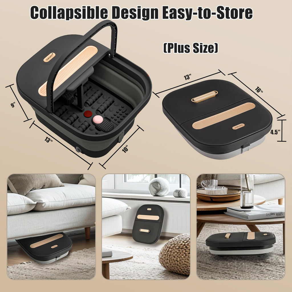 FOFOJÔY Collapsible Foot Spa Bath with Massager, Heat, Bubble Jets & Remote