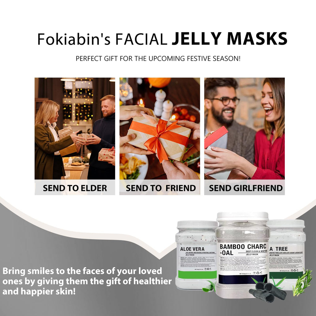 Fokiabin Jelly Mask | Hydrating Peel-Off Rubber Gel for All Skin Types, 23oz Jar