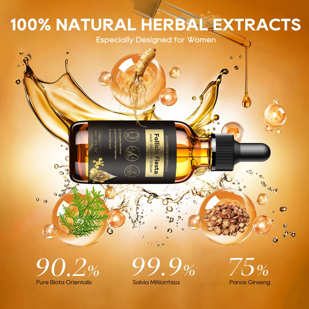 Folivive Women’s Hair Growth Serum Oil – 100% Natural Herbal Follicle Serum