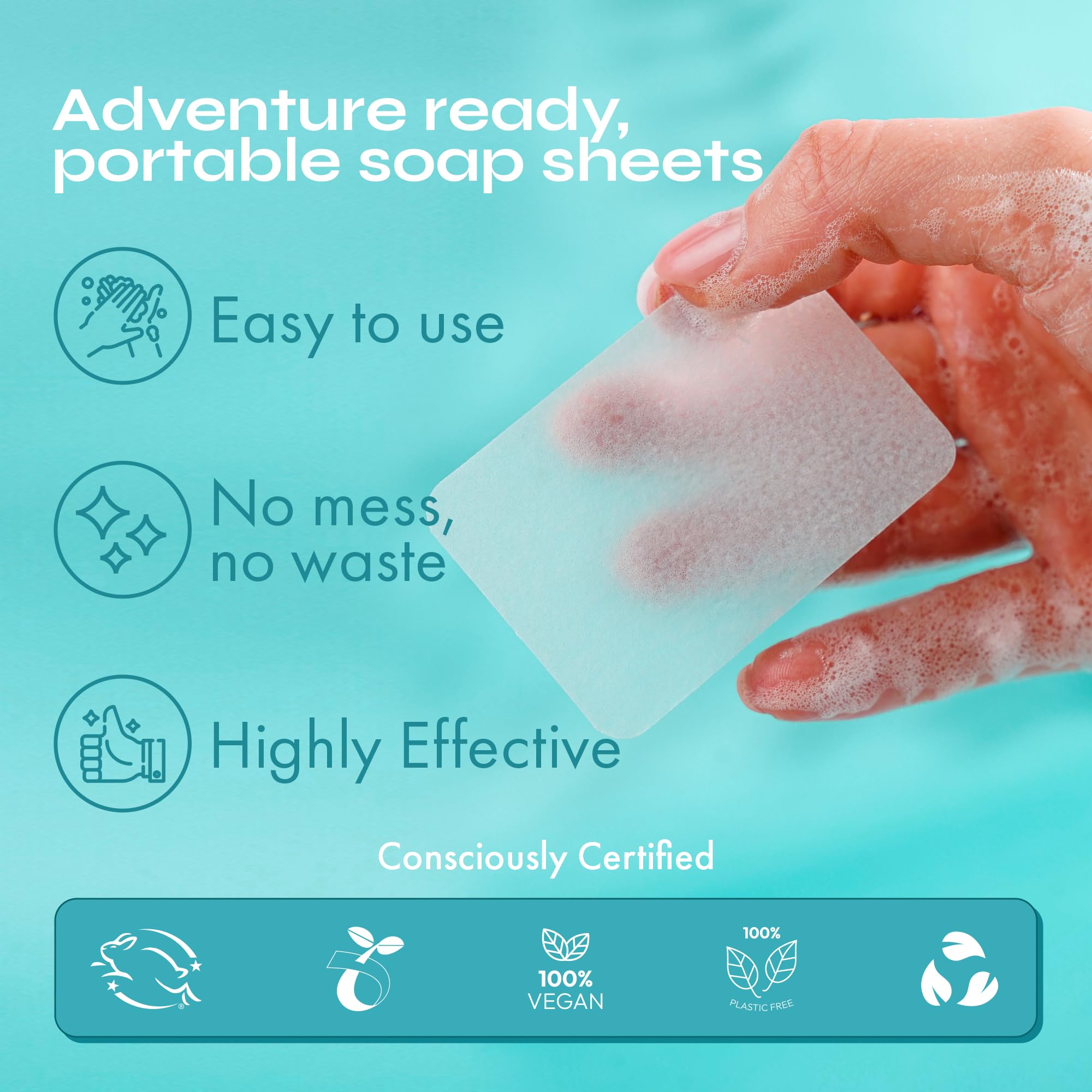 FOMIN Jasmine Antibacterial Paper Soap Sheets – Portable 200 Sheets