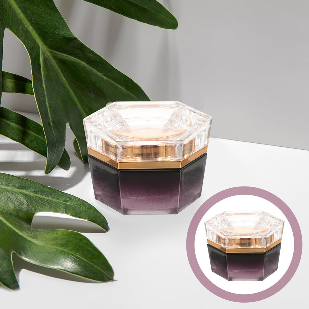 FOMIYES Terrarium Cream Container – Purple Glass Travel Jar for Creams & Lotions, 20g